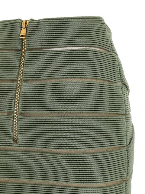 Balmain V-waist short skirt - Green