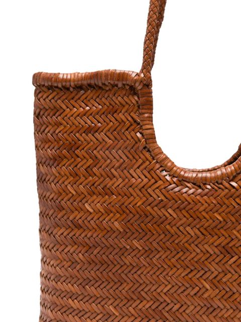 DRAGON DIFFUSION diagonal woven tote bag - Brown