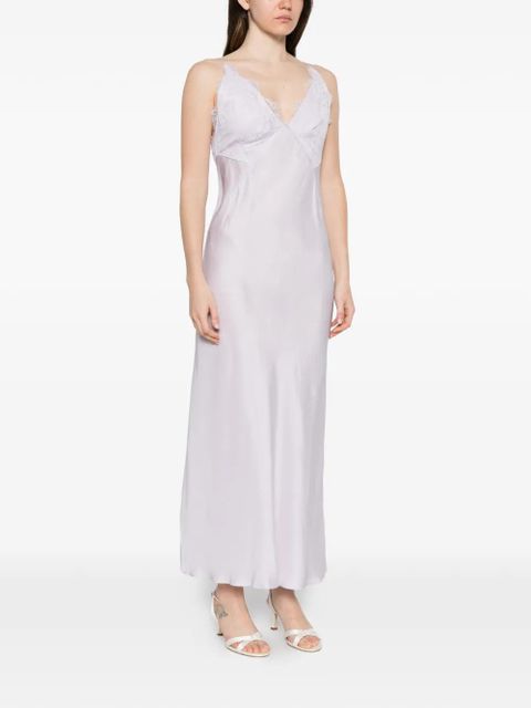 SANDRO lace-trim maxi dress - Purple