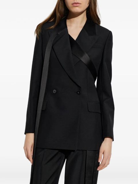 Alexander McQueen satin-trim double-breasted blazer - Black
