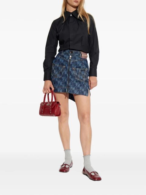 Vivienne Westwood logo-pattern asymmetric mini skirt - Blue - zdjęcie produktu nr 2