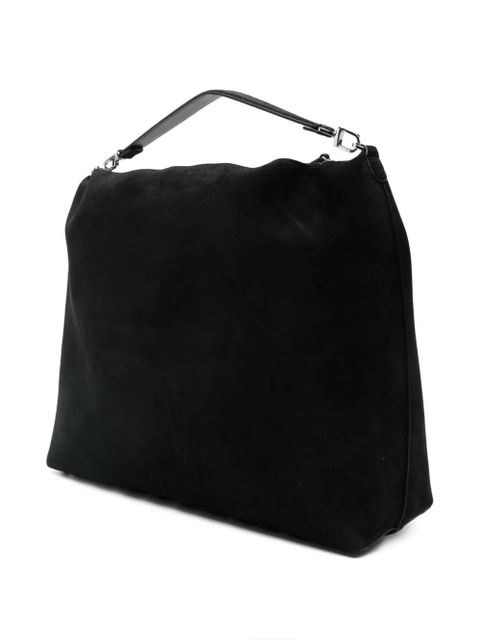 TOTEME bevel suede shoulder bag - Black