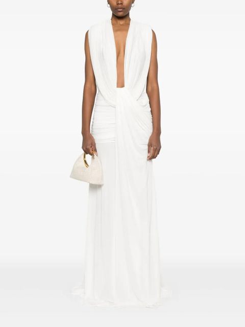 Christopher Esber ripple draped maxi dress - White - zdjęcie produktu nr 2