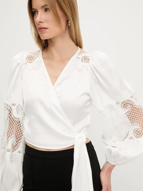 Answear.LAB bluzka damska kolor biały z aplikacją
