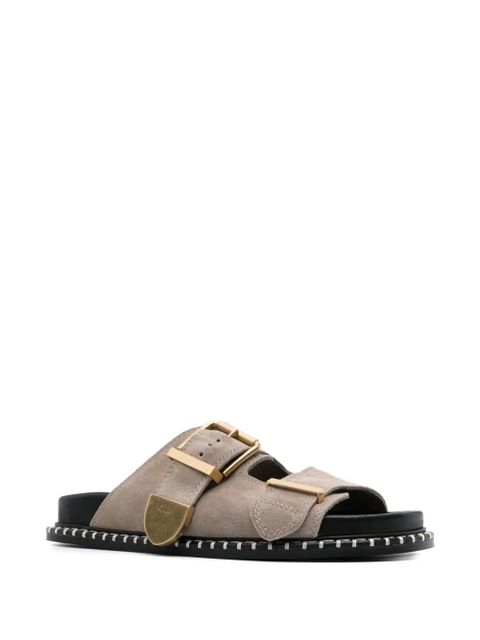 Chloé Rebecca suede slides - Grey - zdjęcie produktu nr 2