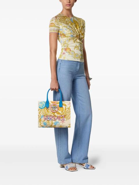 Versace Underwater Barocco canvas tote bag - Neutrals - zdjęcie produktu nr 2