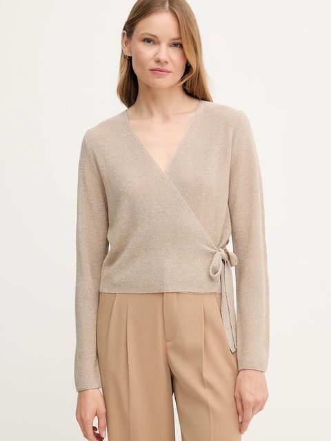 OUI kardigan damski kolor beżowy lekki 93931 - zdjęcie produktu nr 1