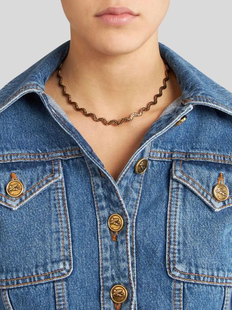ETRO logo-charm chain necklace - Gold