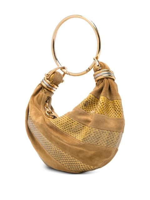 Chloé mini snakeskin-effect bracelet bag - Brown