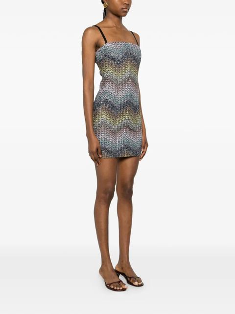 Missoni chevron-pattern mini dress - Blue