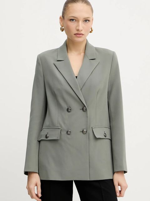 Guess marynarka FIONA kolor szary dwurzędowa gładka W5YN20 WH9Y2 - zdjęcie produktu nr 1