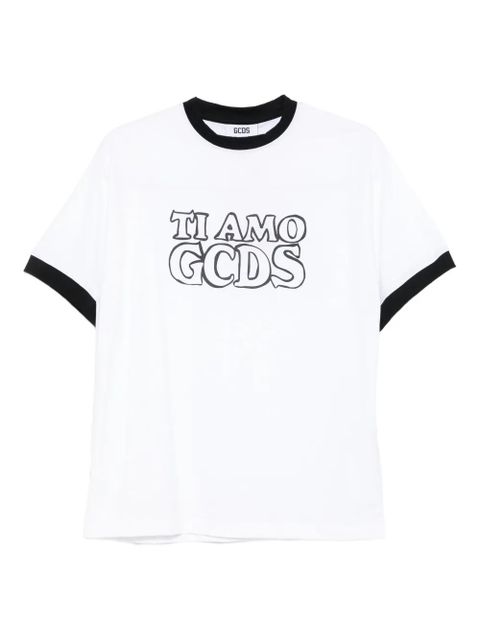 GCDS graphic-print ringer T-shirt - White