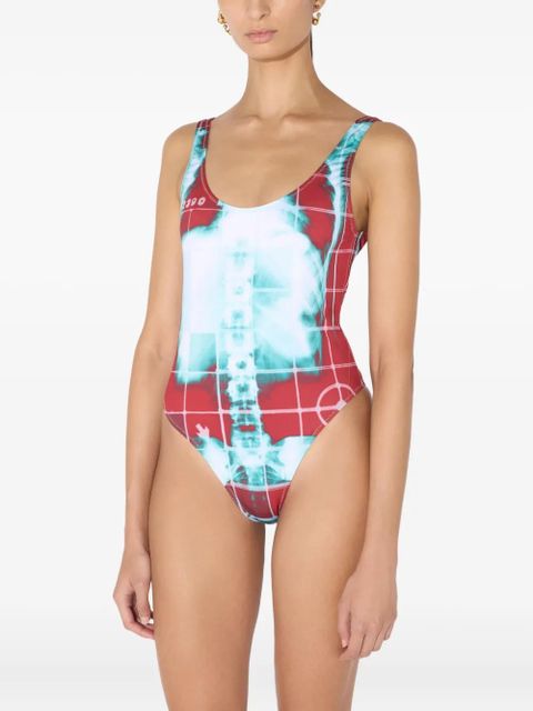 Jean Paul Gaultier squeletor-print swimsuit - Red - zdjęcie produktu nr 2