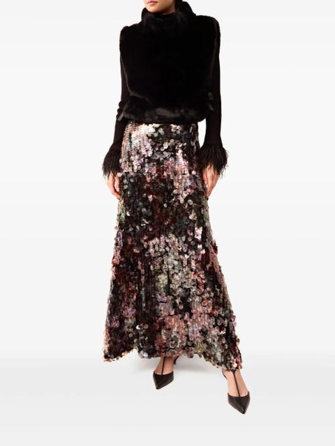 Marie Oliver Odessa sequin maxi skirt - Black