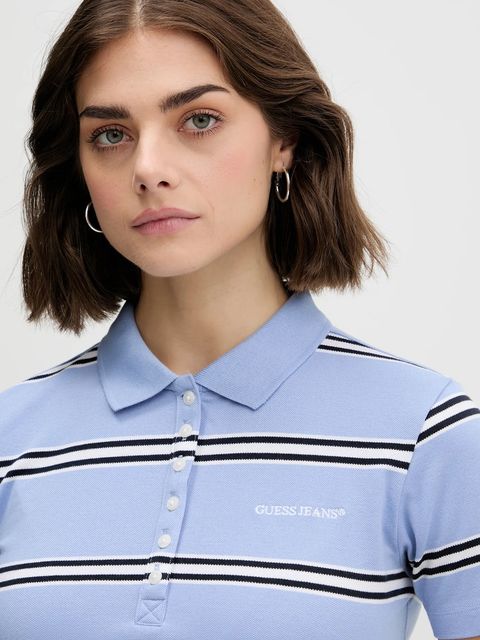 Guess Jeans polo damski kolor niebieski W5YP40 KCYR1