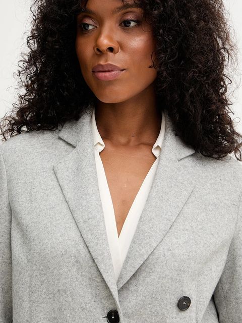 Liviana Conti marynarka z kaszmirem kolor szary jednorzędowa melanżowa F5WN46 - zdjęcie produktu nr 2