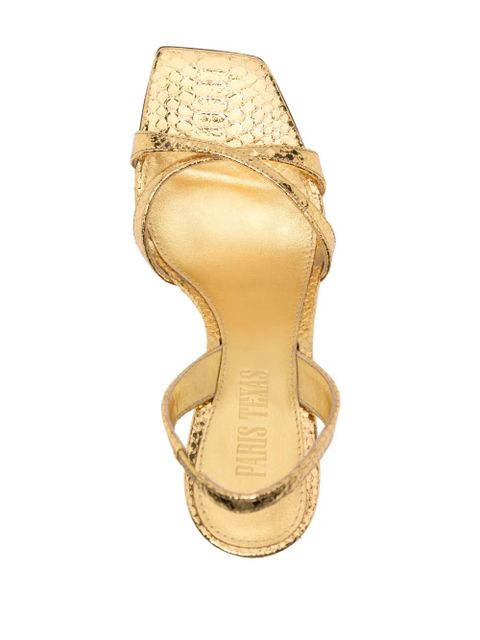 Paris Texas Stiletto 85mm leather sandals - Gold