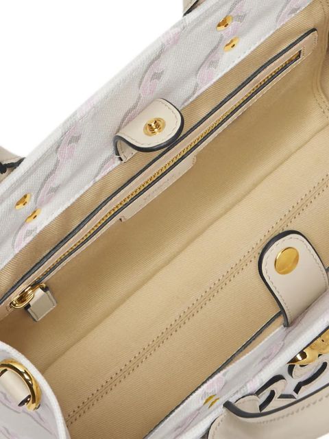 Versace small Chain Stripes La Medusa tote bag - White