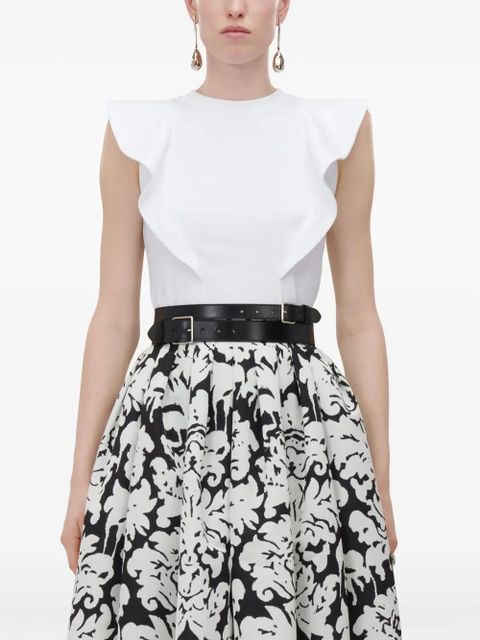 Alexander McQueen frill-embellished tank top - White