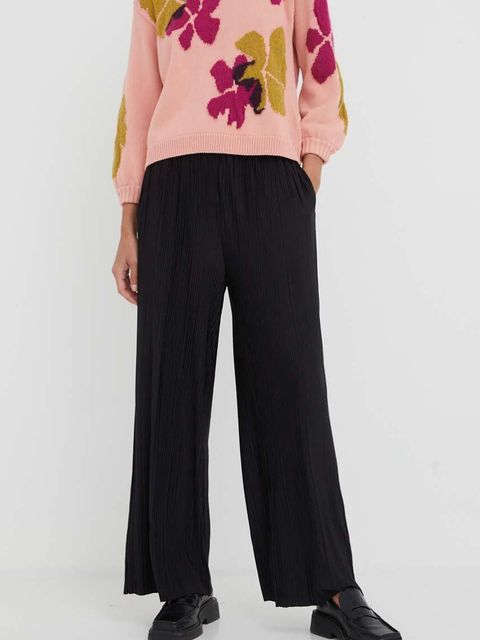 Samsoe Samsoe spodnie UMA damskie kolor czarny szerokie high waist F21200187