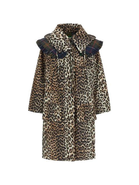 Barbour x Ganni animal print ruffled parka - Brown - zdjęcie produktu nr 1