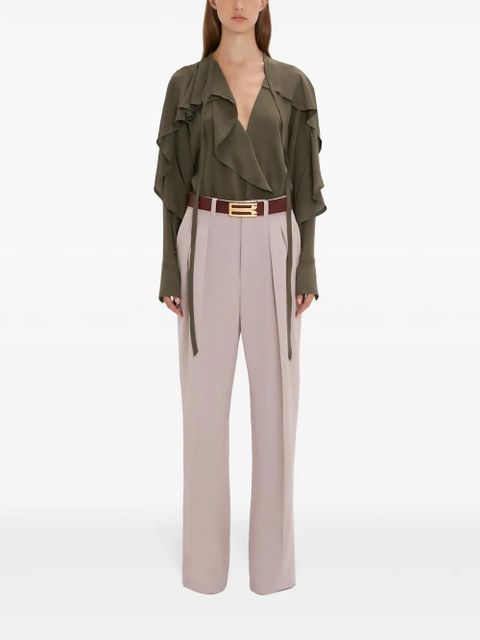 Victoria Beckham double-pleat wide-leg trousers - Pink