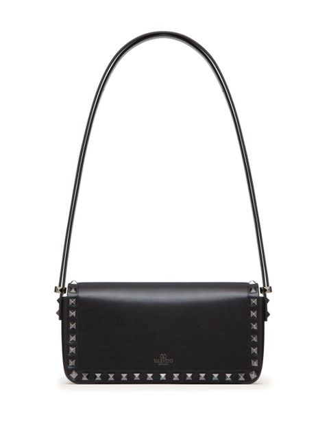 Valentino Garavani Rockstud23 E/W leather shoulder bag - Black