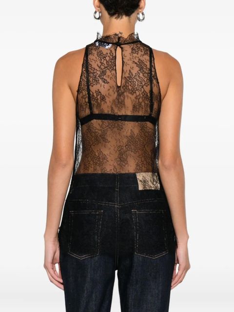 Alexander McQueen lace halter-neck top - Black