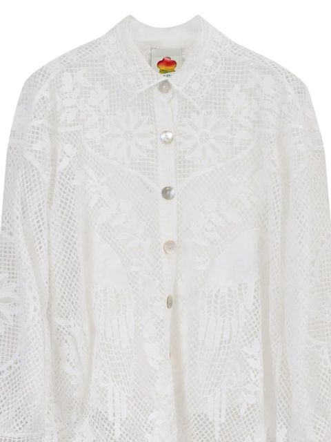 FARM Rio guipure lace shirt - White