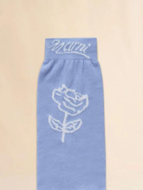 Marni floral-embroidered socks - Blue