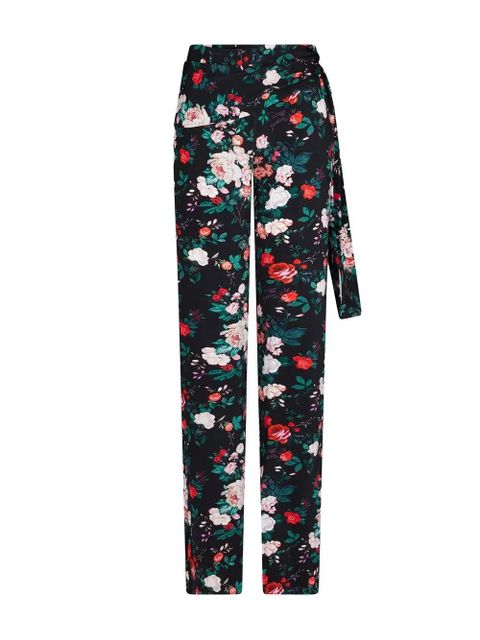 Rabanne floral-print straight trousers - Black