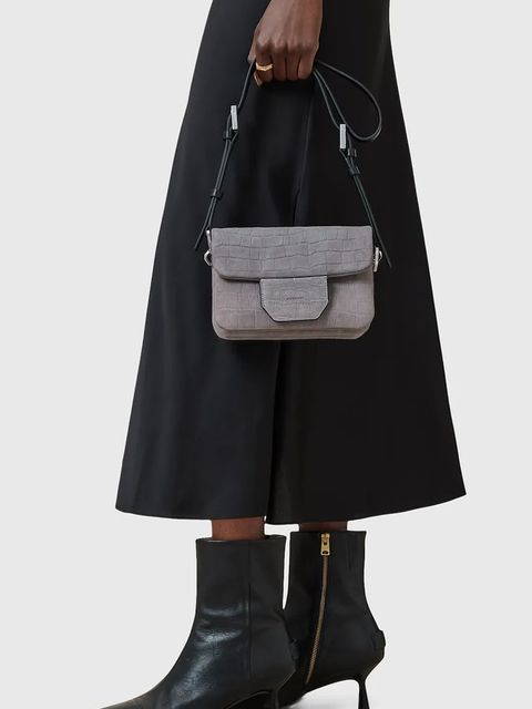 AllSaints torebka skórzana JUPITER kolor szary W354XC