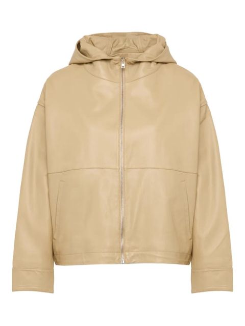 Yves Salomon hooded leather jacket - Neutrals - zdjęcie produktu nr 1