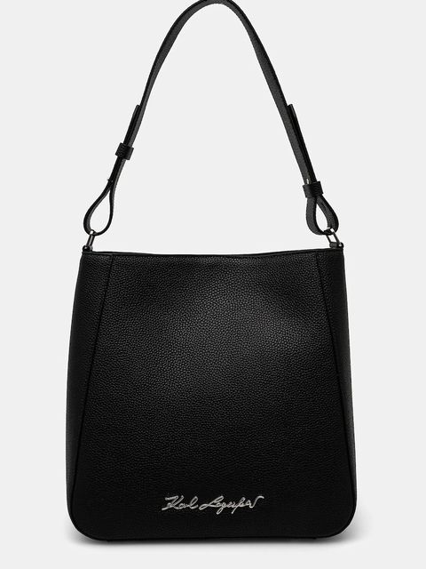 Karl Lagerfeld torebka skórzana kolor czarny 24WW3009 - zdjęcie produktu nr 1