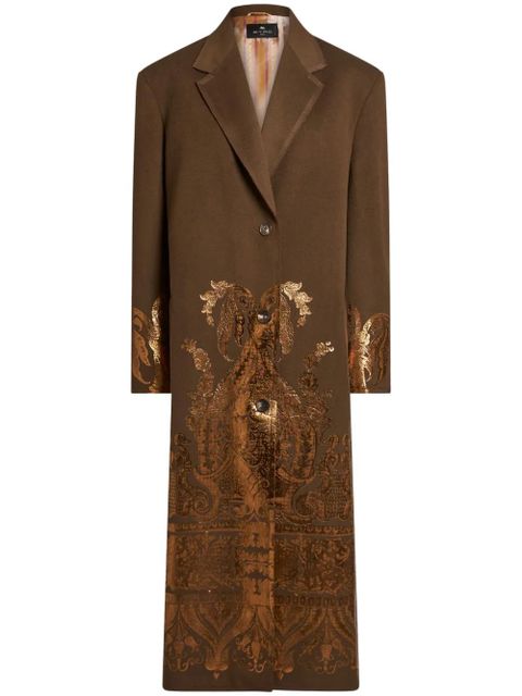 ETRO metallic print coat - Brown - zdjęcie produktu nr 1
