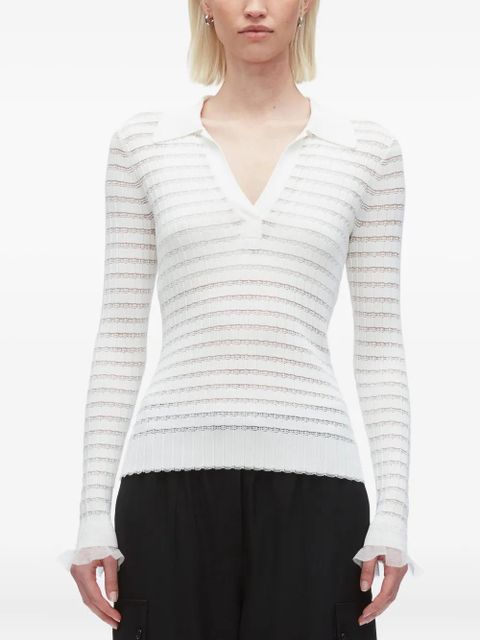 3.1 Phillip Lim ribbed-knit polo-neck top - Neutrals