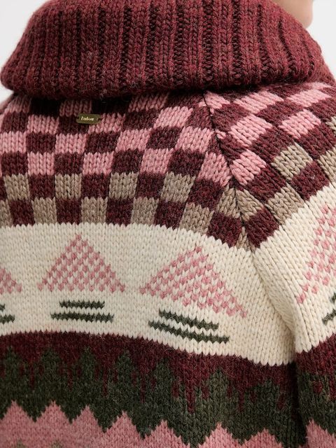 Barbour kardigan z dodatkiem wełny RUBY damski kolor czerwony ciepły LKN1695