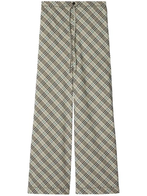 Burberry check-pattern cotton trousers - Neutrals - zdjęcie produktu nr 1
