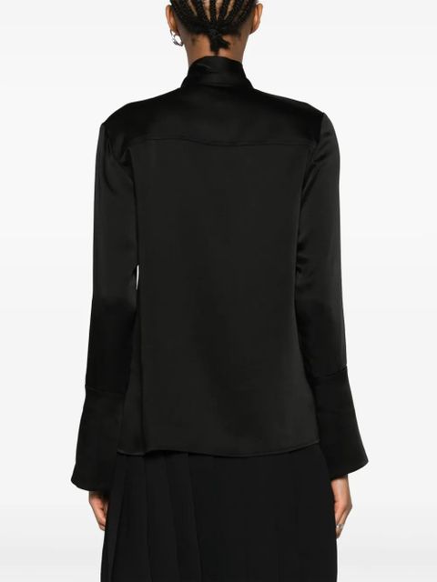 Simkhai Candela pussy-bow satin shirt - Black