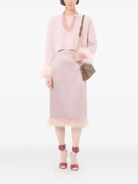 Valentino Garavani feather-detail cashmere sweater - Pink