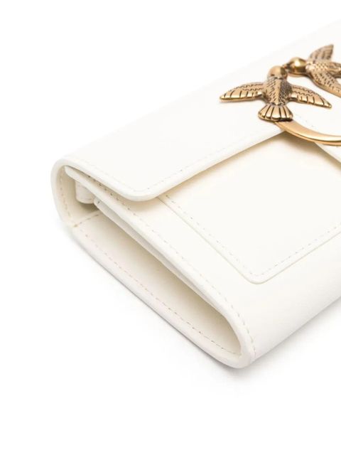 PINKO Love One leather crossbody bag - White