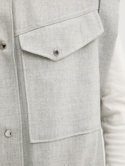 BOSS Orange bezrękawnik z dodatkiem wełny kolor szary przejściowy 50547683