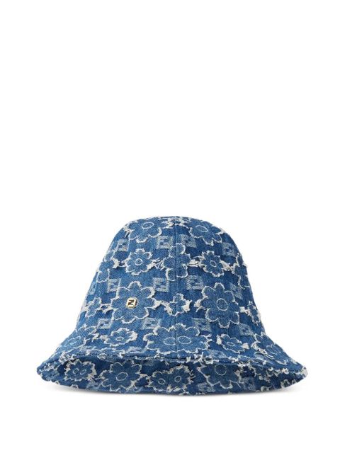 FENDI flower-embroidered denim hat - Blue - zdjęcie produktu nr 1