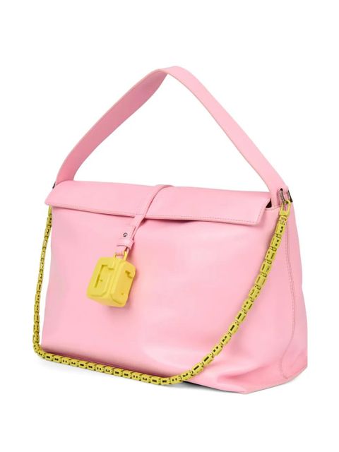 GCDS Mega Comma logo-plaque chain-link shoulder bag - Pink