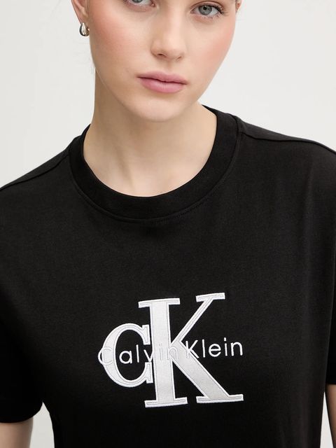 Calvin Klein Jeans t-shirt bawełniany damski kolor czarny LV047E819G