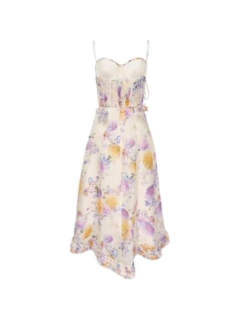 ZIMMERMANN ruffled midi dress - Neutrals - zdjęcie produktu nr 2