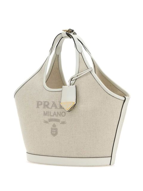Prada canvas tote bag - Neutrals