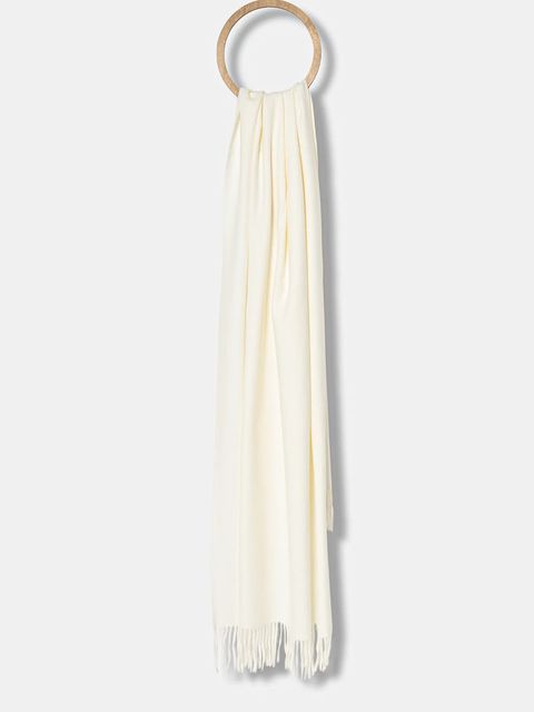 Answear.LAB szalik z wełną kolor beżowy gładki - zdjęcie produktu nr 1