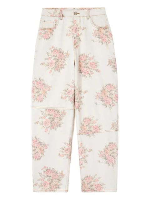 GANNI floral-print panelled jeans - Neutrals - zdjęcie produktu nr 1