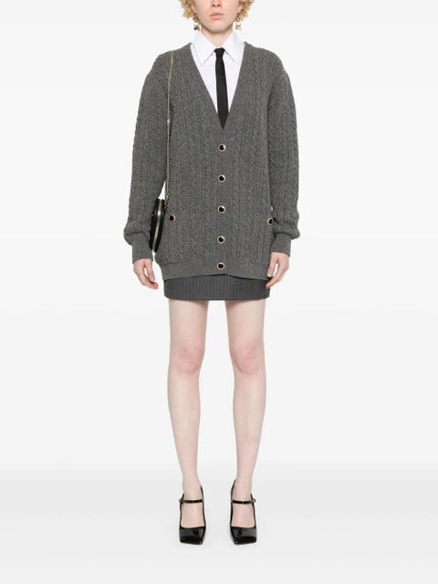 Alessandra Rich cable-knit wool cardigan - Grey - zdjęcie produktu nr 2